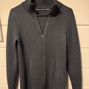 Athleta Gray Zip-Up Sweater